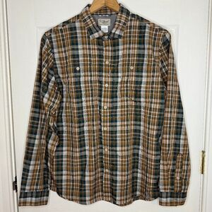 L.L. Bean Vented Long Sleeve Lightweight Fishing Shirt Size Medium Reg